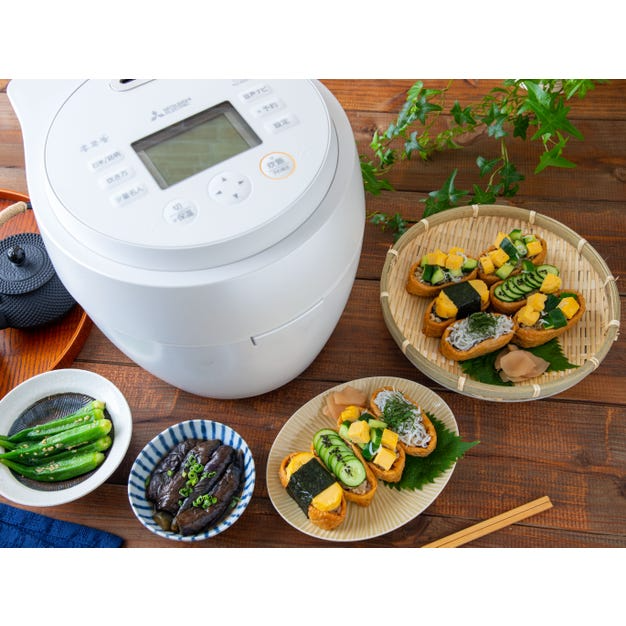 レンタル] [5.5合炊き] 三菱電機 本炭釜 紬 NJ-BW10F ジャー炊飯器 白