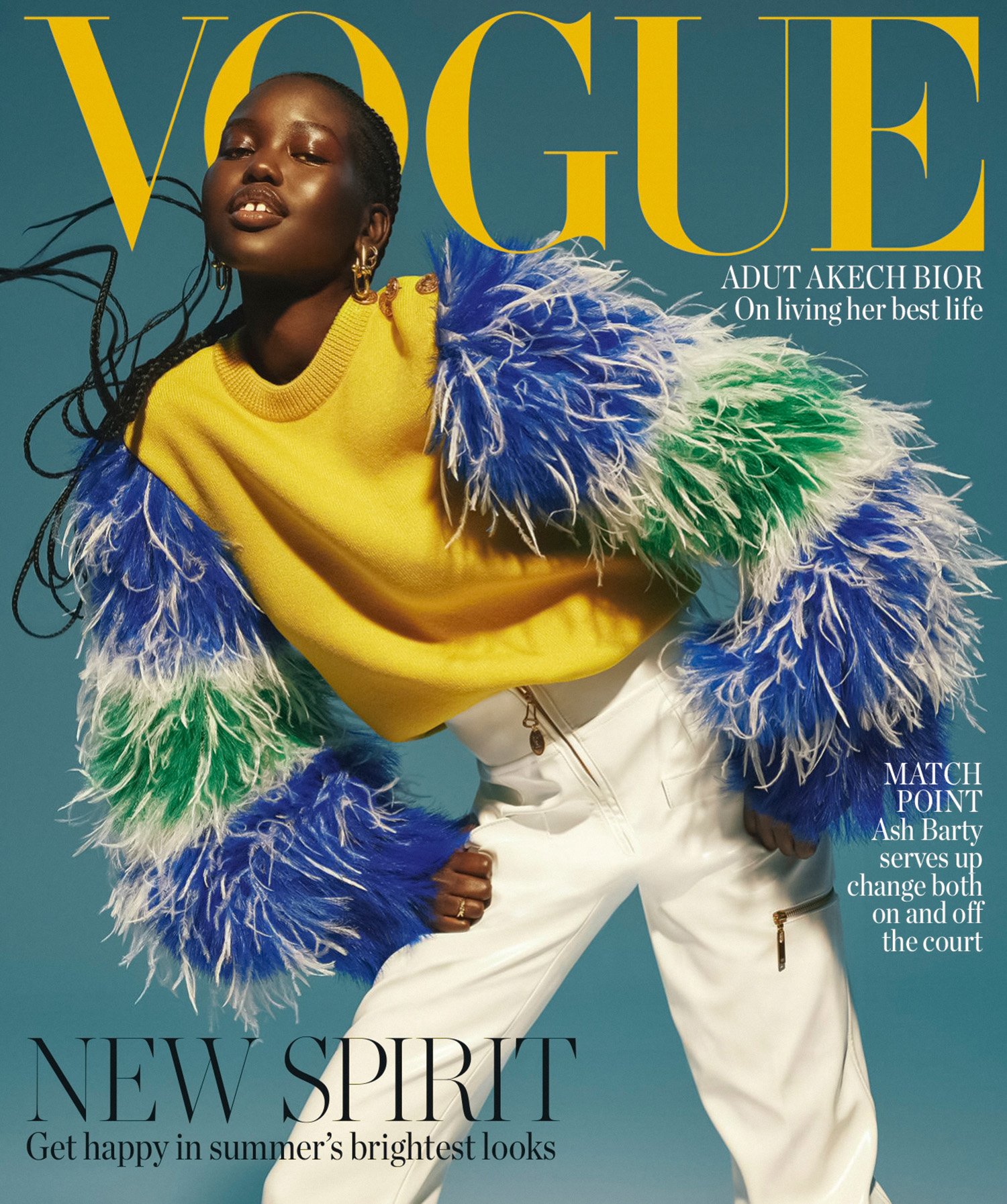 Adut Akech in Louis Vuitton on Vogue Australia January 2022 cover