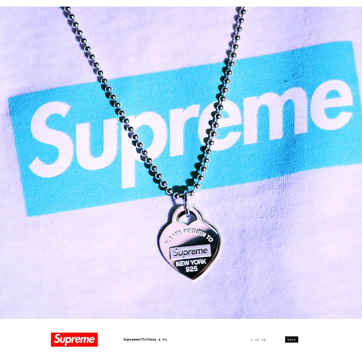 シュプリームとコラボ実現、“ティファニーブルー“のボックスロゴT