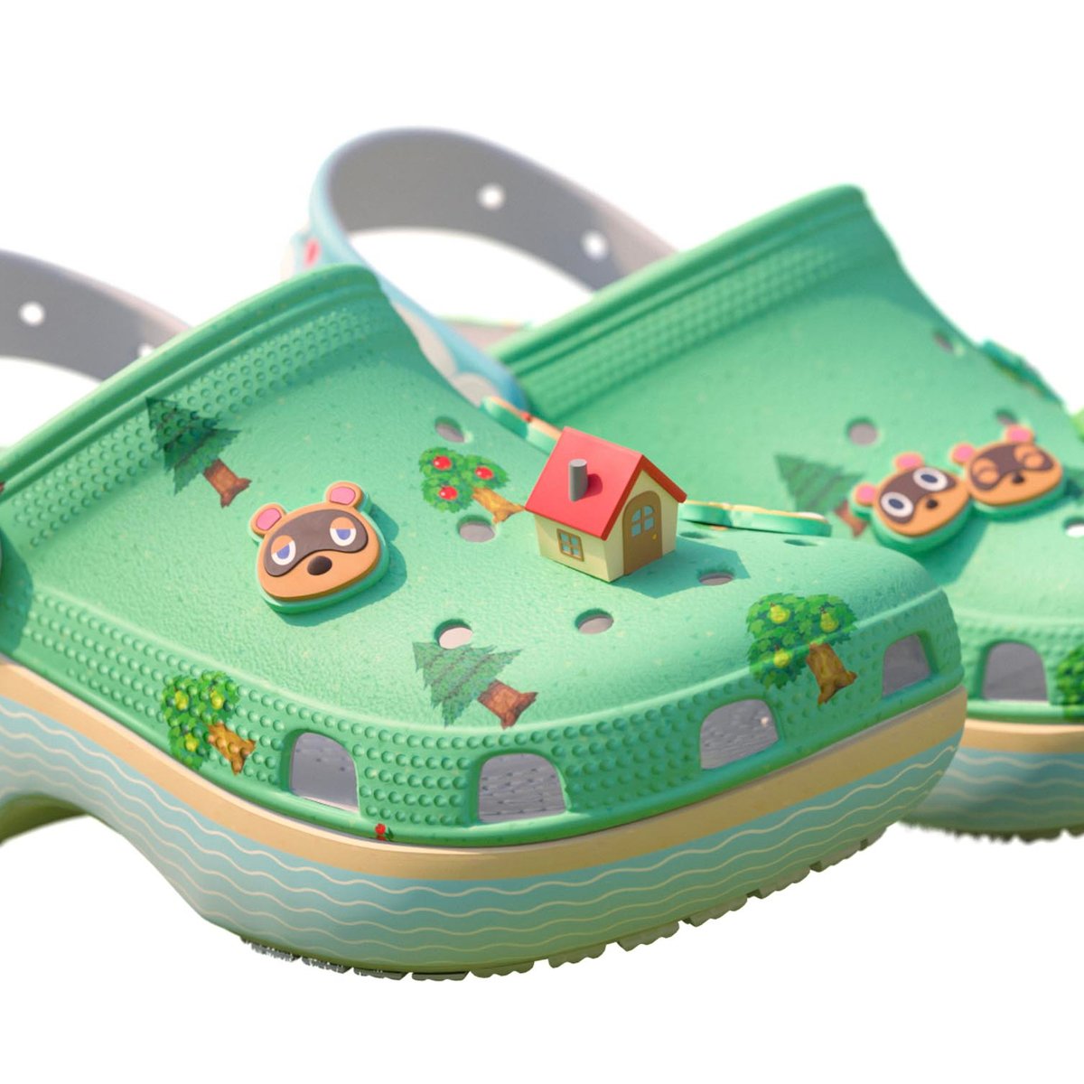 クロックスが「どうぶつの森」と初コラボ、たぬきちやマイホームの
