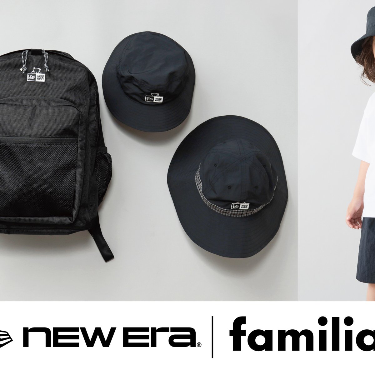 ファミリア × ニューエラ第3弾 ニューエラロゴから顔を出したクマ