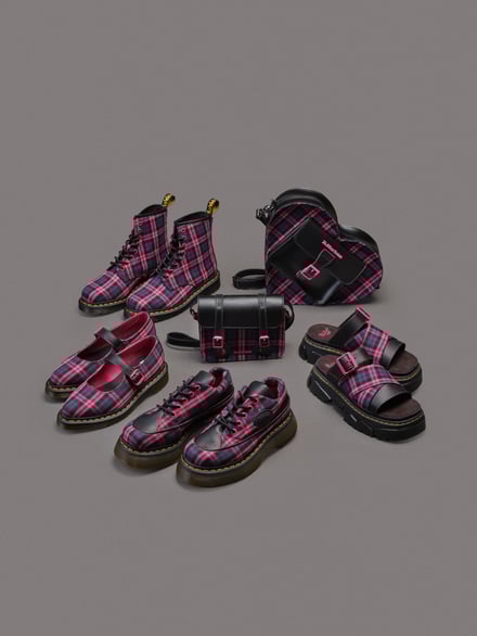 ドクターマーチン」がタータンチェックコレクションを発売 シューズの