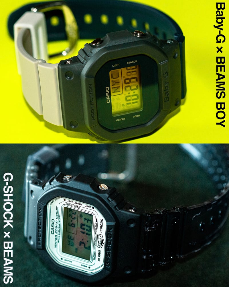ビームス」Gショックとベビージーの別注モデルを発売、クレイジー配色