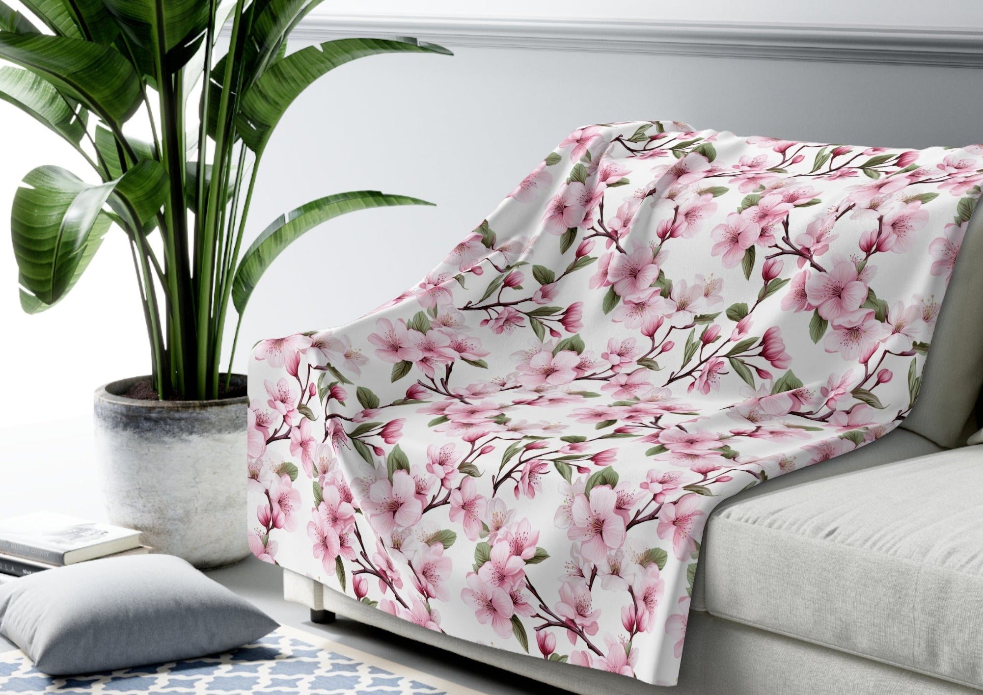 Sakura Cherry Blossom Sherpa Blanket – Farmhouse for the Soul