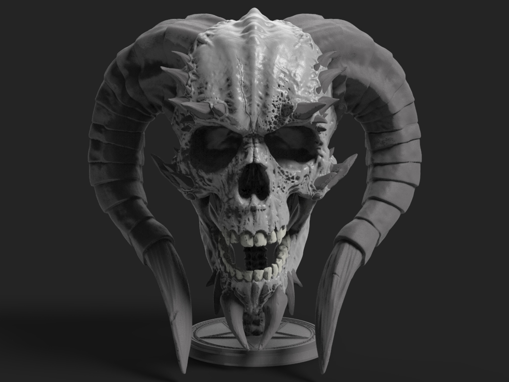 💀 Demon Skull (New)・ STL File for ・Cults