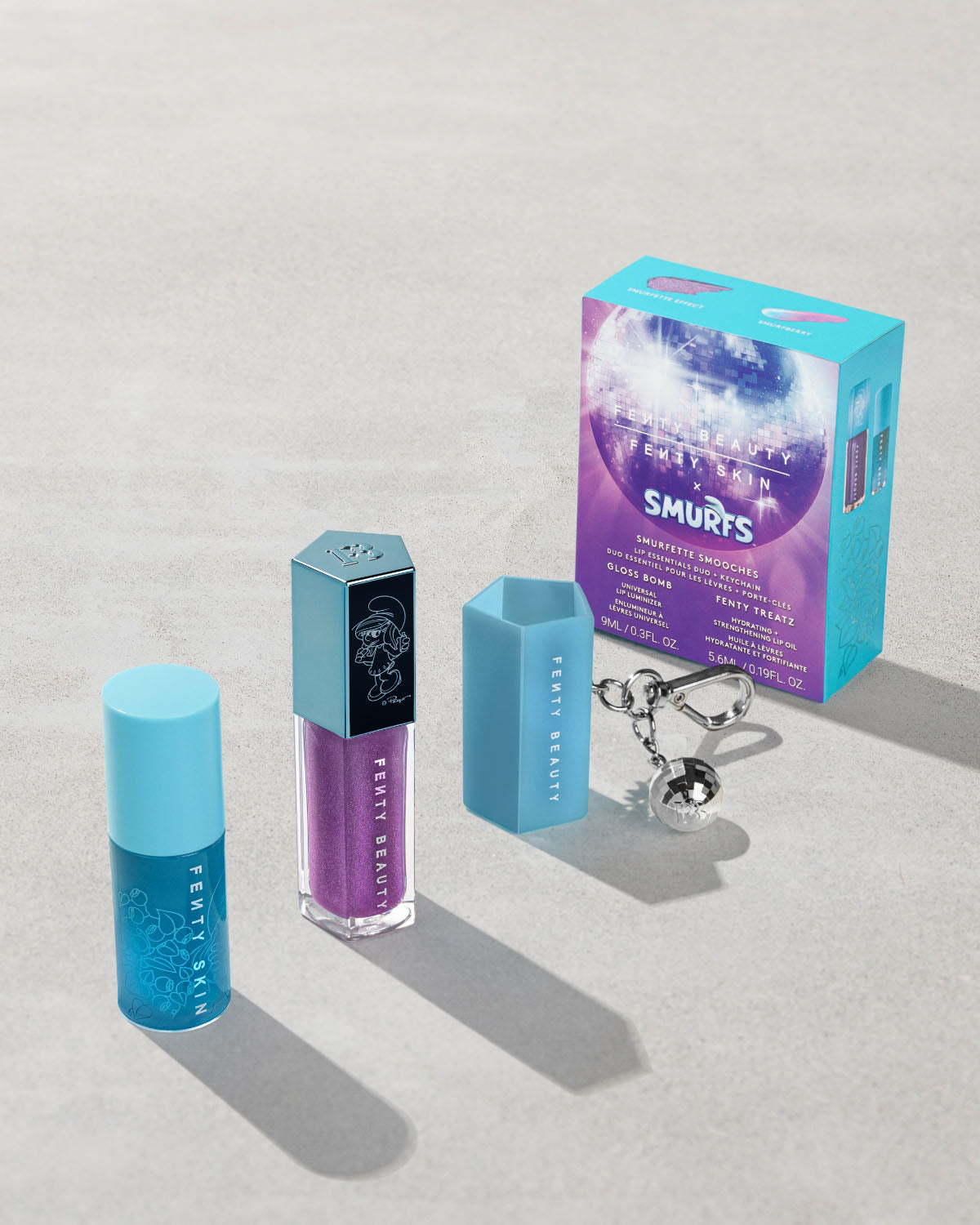 Smurfette Smooches Lip Essentials Duo + Keychain | Fenty Beauty