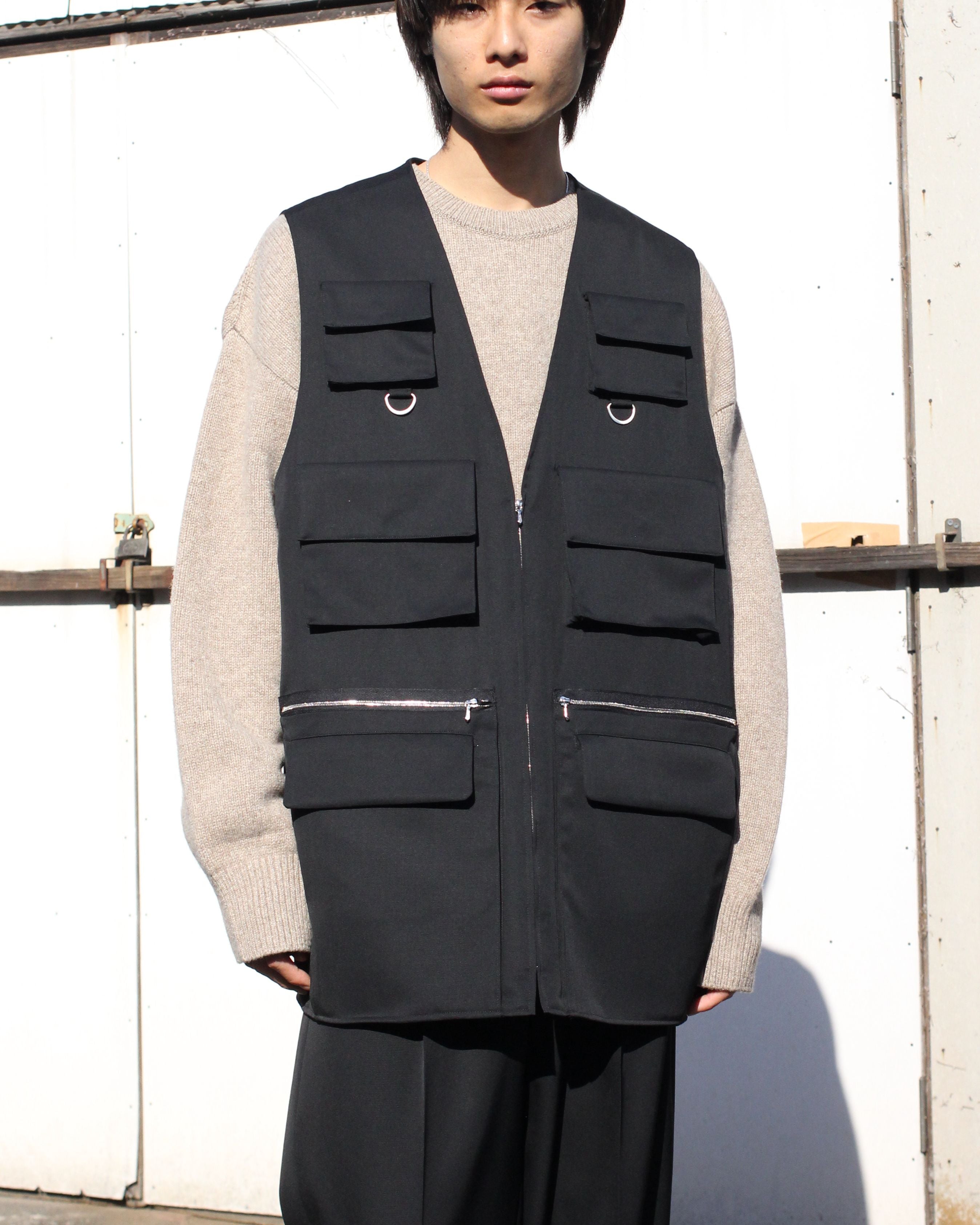 stein / OVERSIZED MULTI POCKET VEST 
