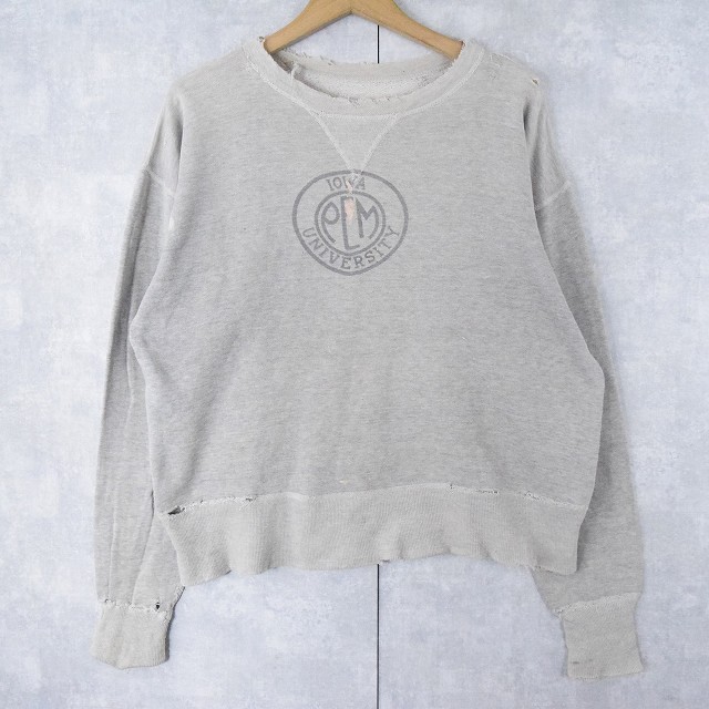 50s 50年代 60s 60年代 カレッジ 霜降り グレー 襤褸 | ビンテージ古着