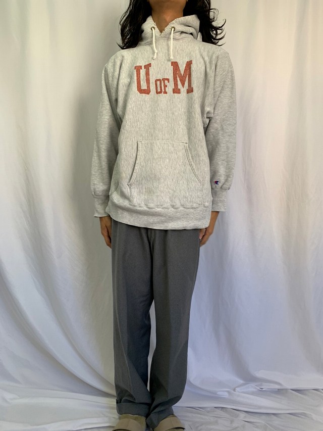 80年代 80s チャンピオン アメリカ製 グレー リバースウィーブ プル