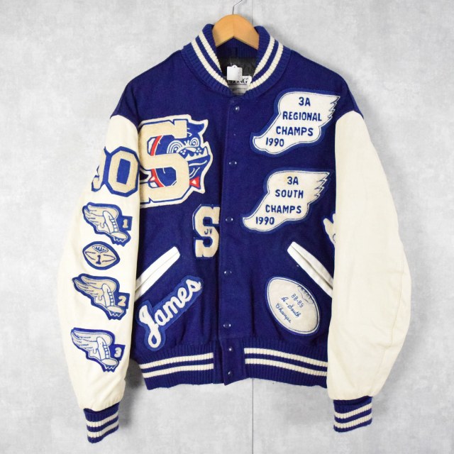 80年代 80s アメリカ製 デロング アワードジャケット 青 ブルー
