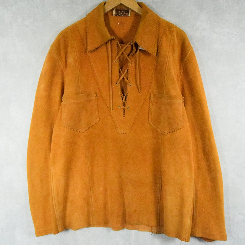 60s 60年代 70s 70年代 スエード レースアップ プルオーバー