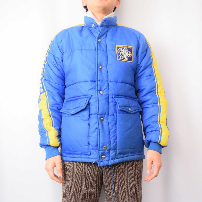 70s 70年代 ナイロンジャケット 青 ブルー ミシュランタイヤ