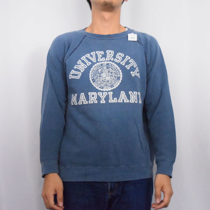 60s 70s 60年代 70年代 トレーナー 青 ブルー 長袖 カレッジ