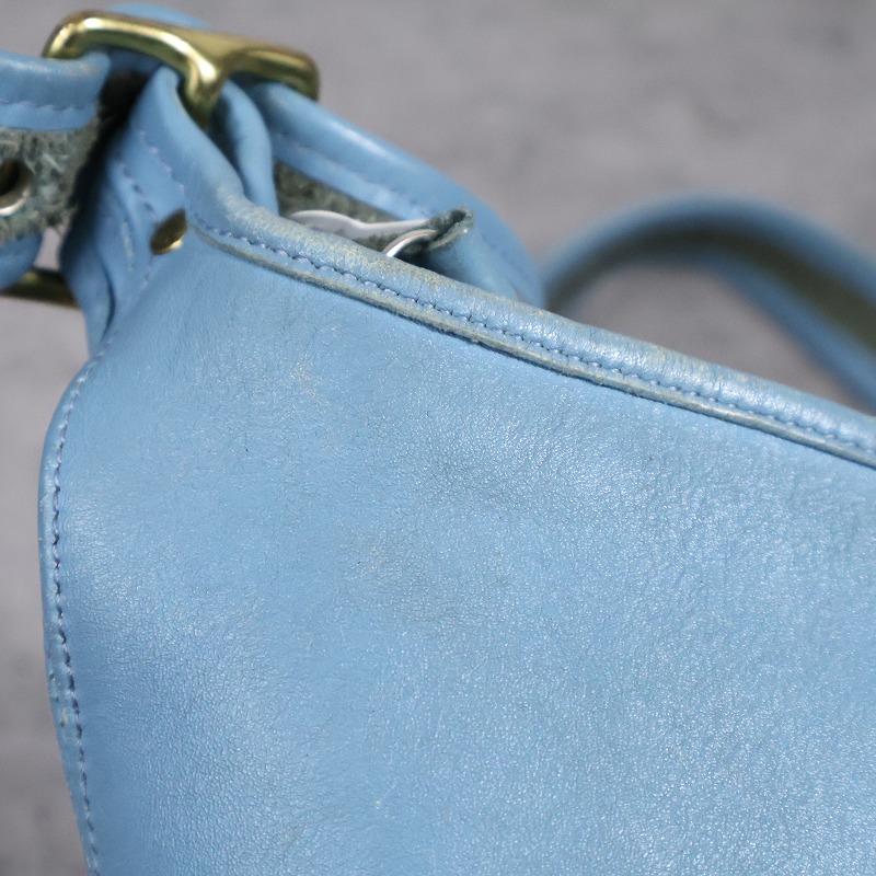 90年代 90s コーチ オールドコーチ アメリカ製 かばん 鞄 水色 ライト