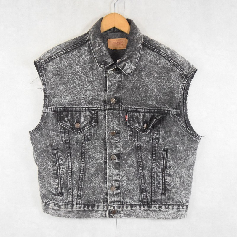 80年代 80s リーバイス Gジャン ベスト 黒 ブラック │ヴィテージ古着