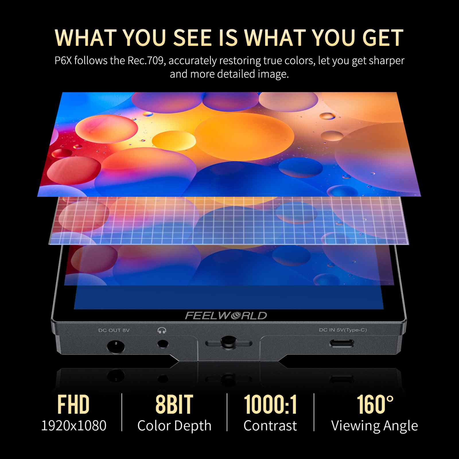 FEELWORLD P6X 5.5 Inch 1000nit Aluminium DSLR Camera Field Monitor