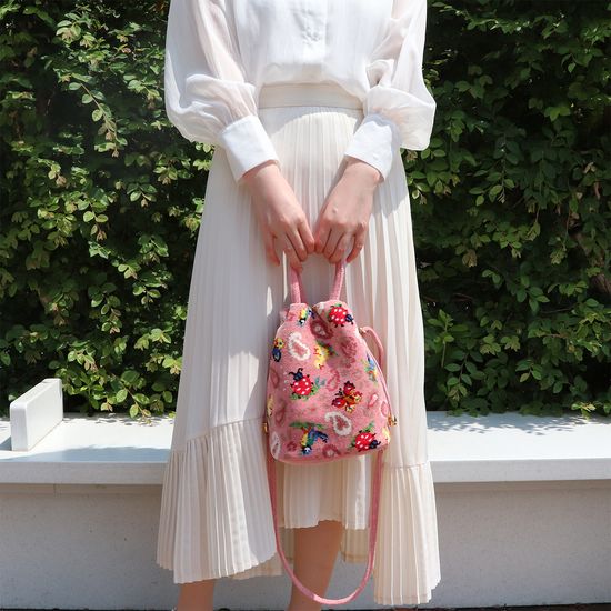 ハイジペイズリー 巾着ショルダーバッグ HPY-257008(ピンク): FEILER