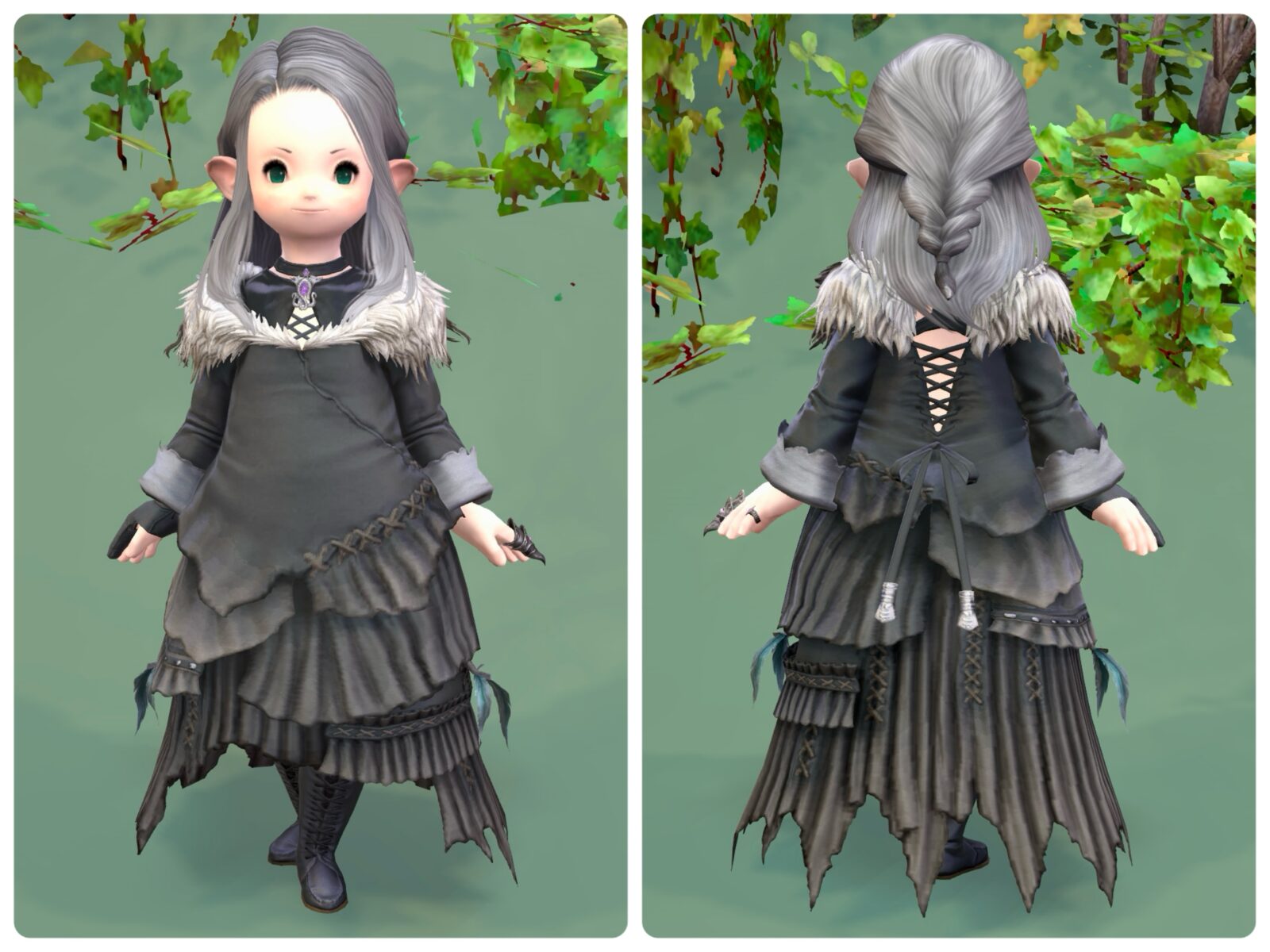 漆黒のヤ・シュトラちゃんの衣装を着てみたよ！(ララフェルVer