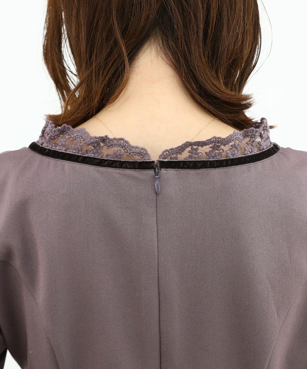 □ハイウエスト切替ベロアリボン使いワンピース/F i.n.t [48AE02j027