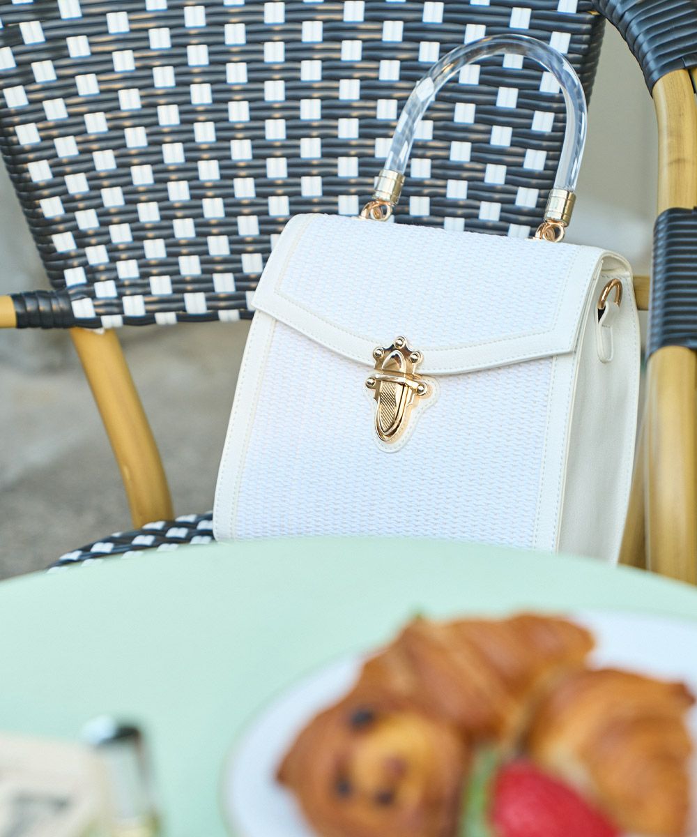 アートタッチフラワー刺繍ハンドバッグ/an another angelus