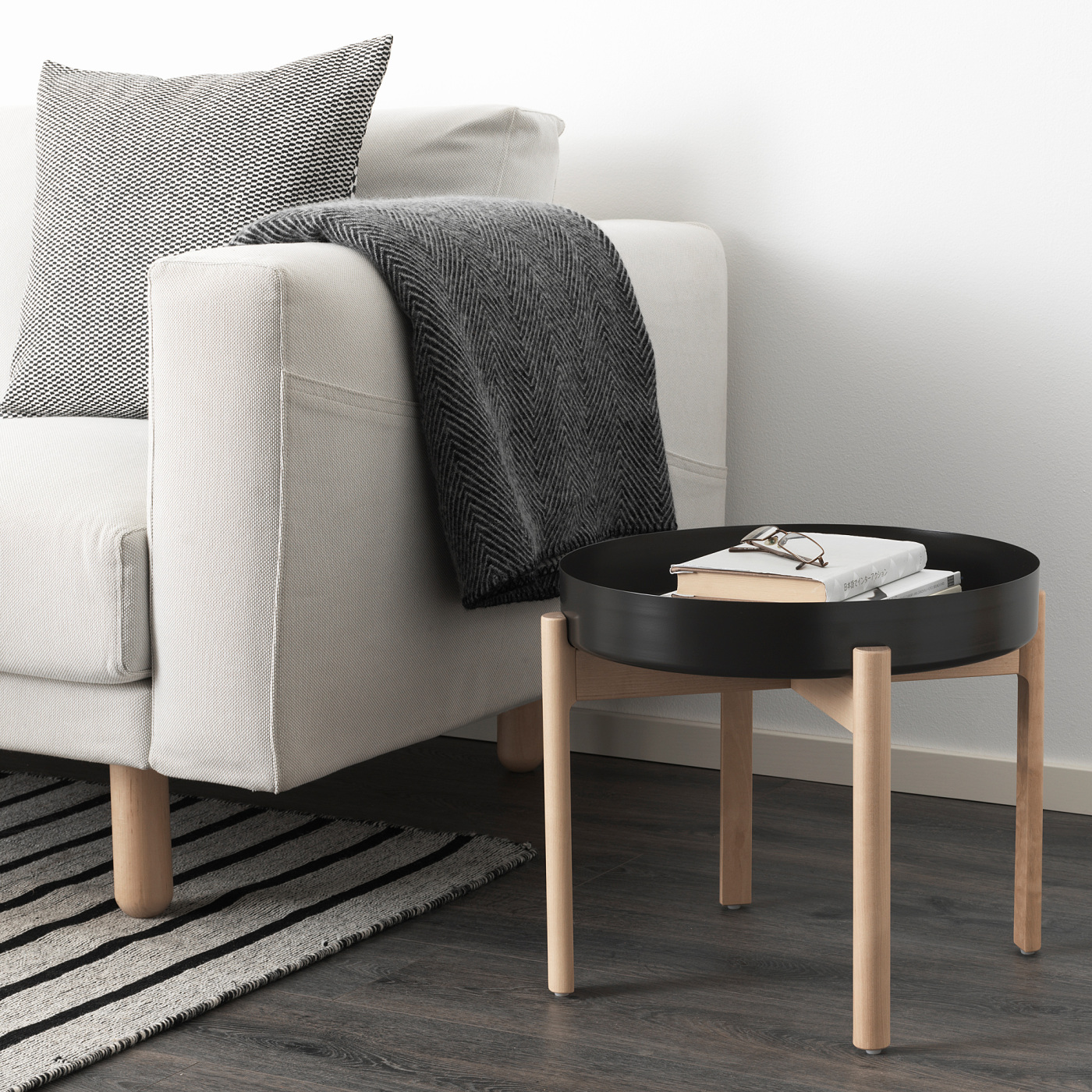 YPPERLIG coffee table dark grey/birch - IKEA