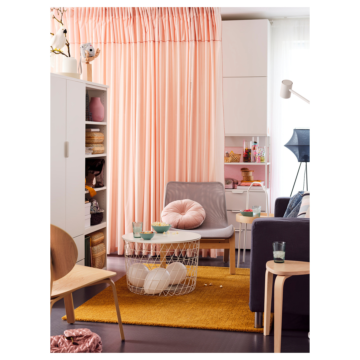 LANGSTED rug, low pile yellow - IKEA