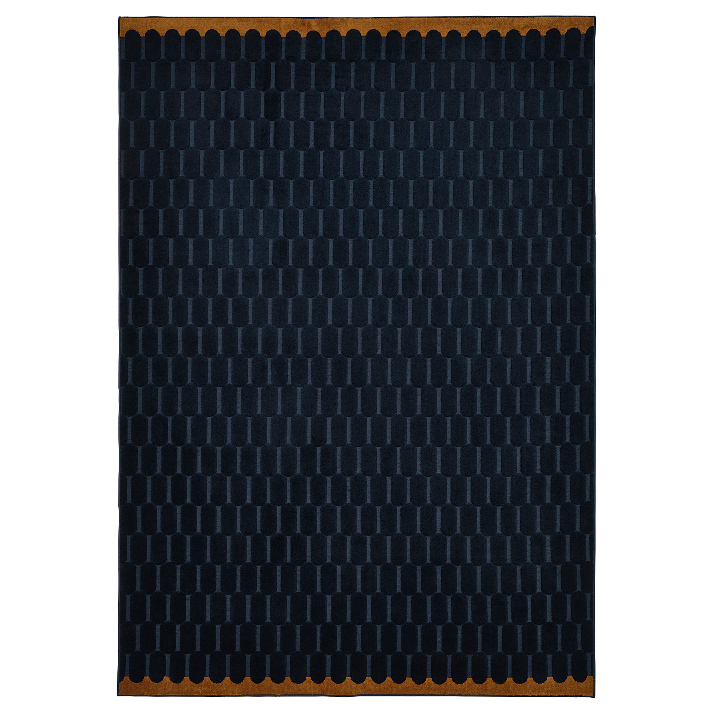 NÖVLING rug, low pile dark blue/yellow-brown - IKEA