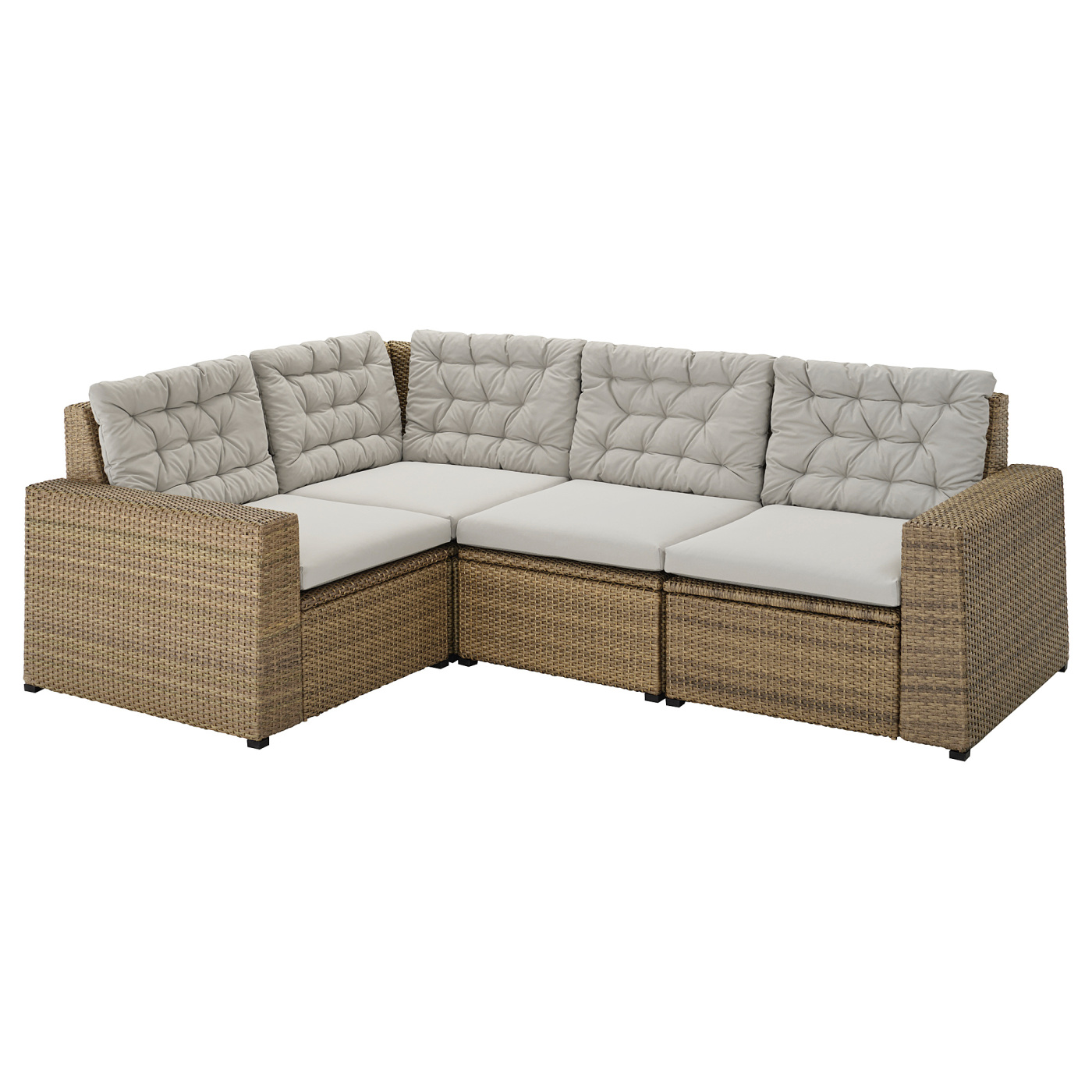 SOLLERÖN 索勒伦3人转角沙发，户外褐色/库达那灰色- IKEA