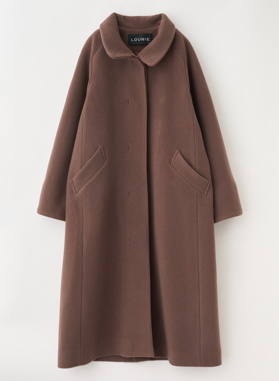 メリノウール＞スタンドカラーベルテットロングコート｜LOUNIE
