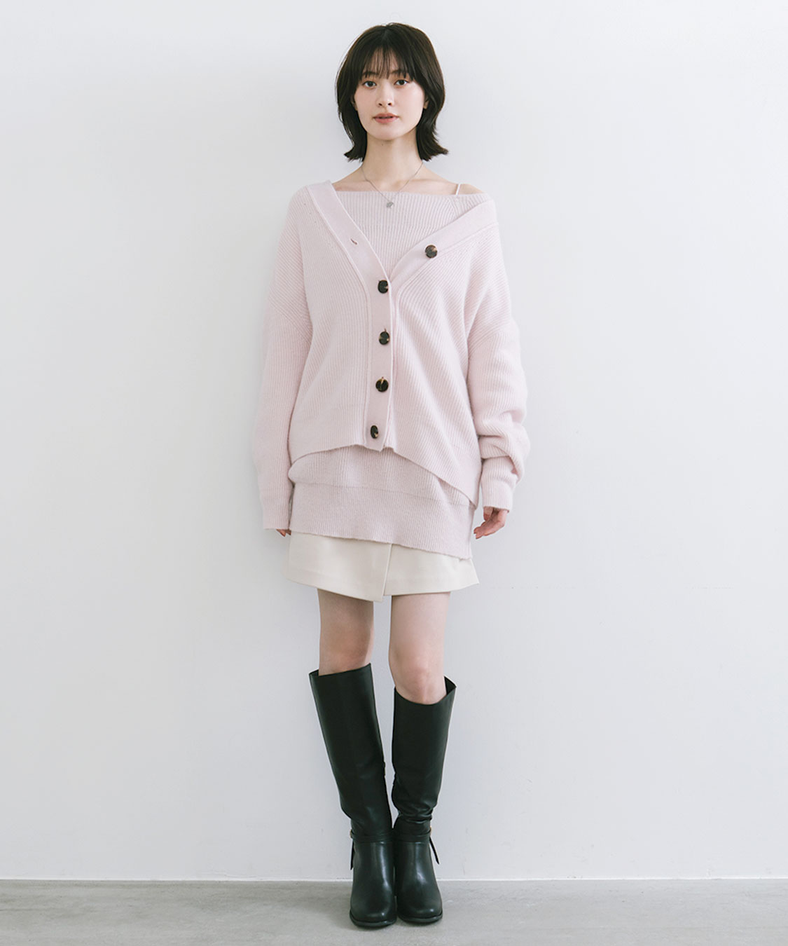 ラクーン混Vネックニットカーディガン｜PETAL ONLINE（ペタルオンライン）