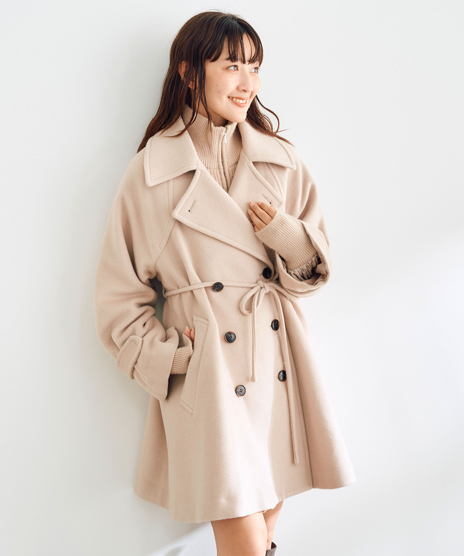 ミドル丈ウールトレンチコート｜PETAL ONLINE（ペタルオンライン）