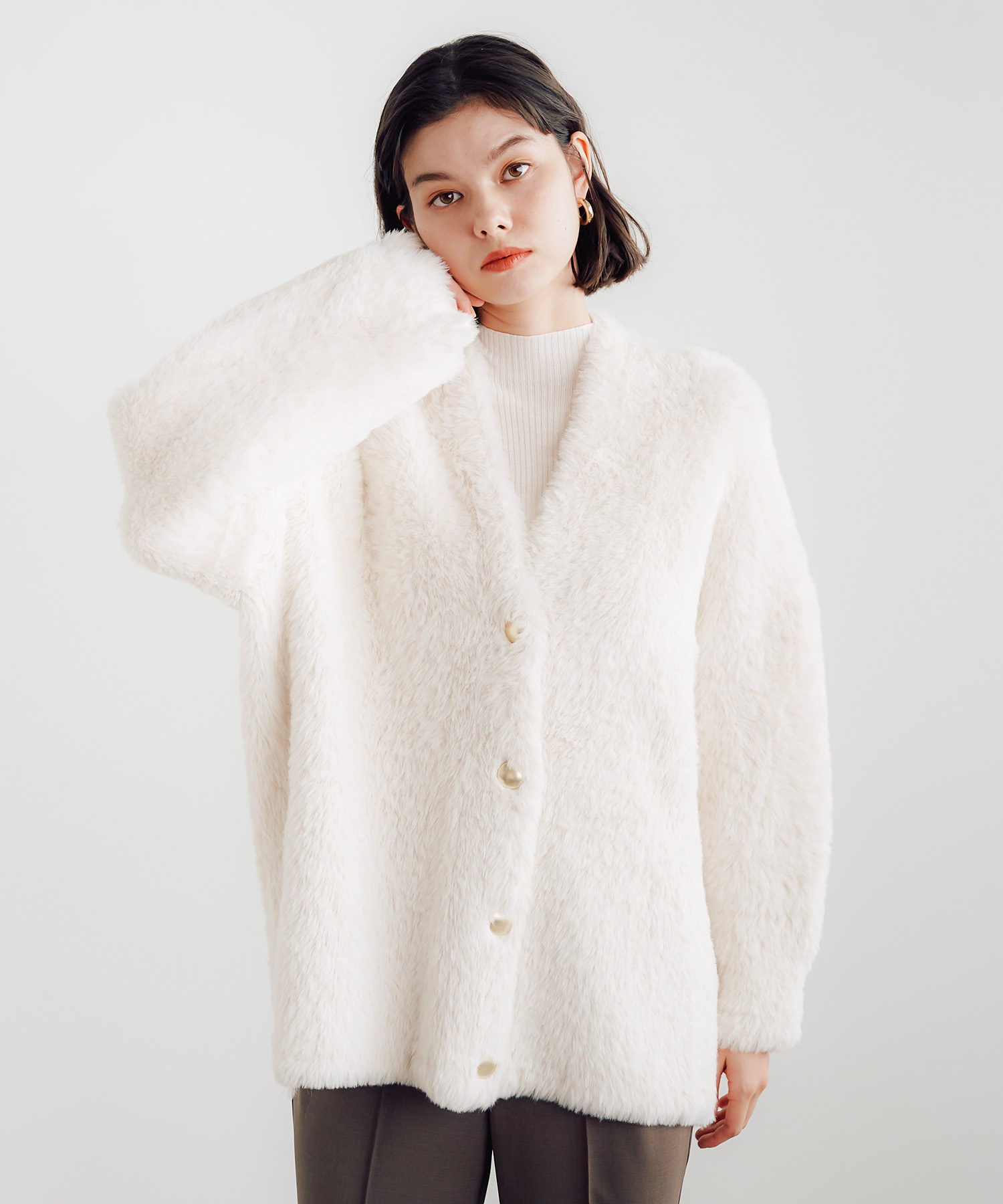 Wフェイスロングフェザーカーディガン｜PETAL ONLINE（ペタルオンライン）