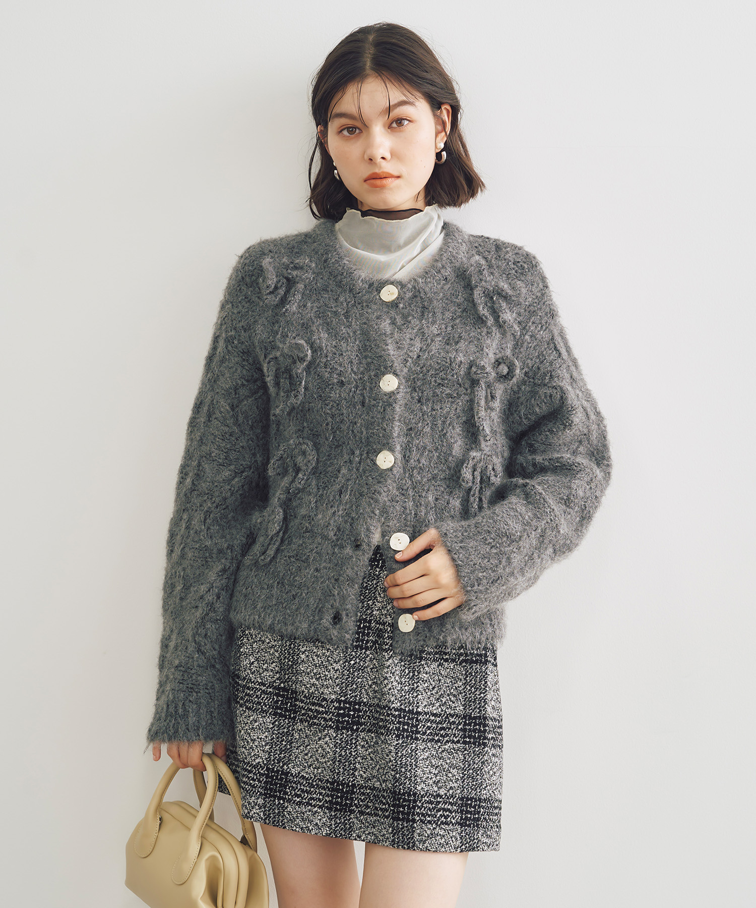 リボンケーブルニットカーディガン｜PETAL ONLINE（ペタルオンライン）