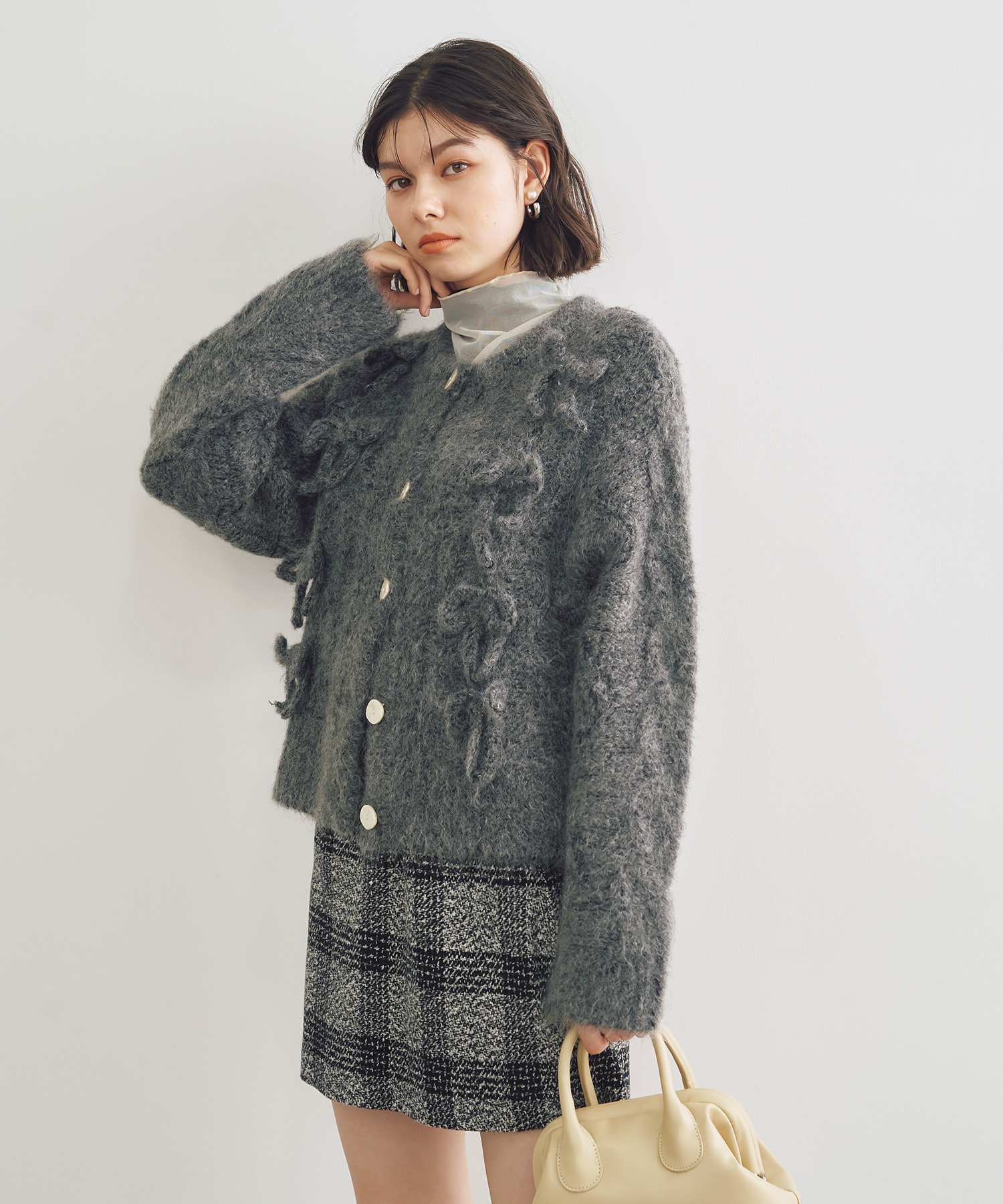 リボンケーブルニットカーディガン｜PETAL ONLINE（ペタルオンライン）