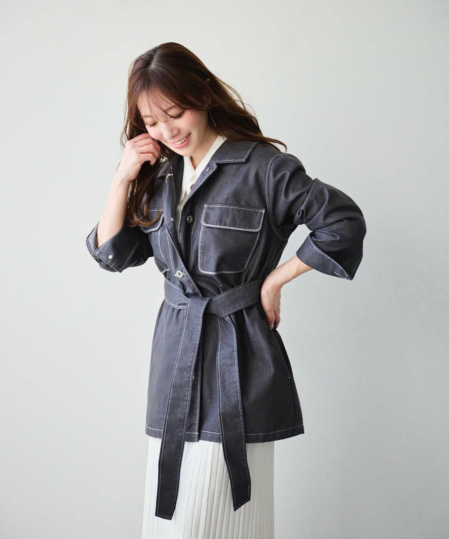 ウエストシェイプシャツジャケット｜PETAL ONLINE（ペタルオンライン）