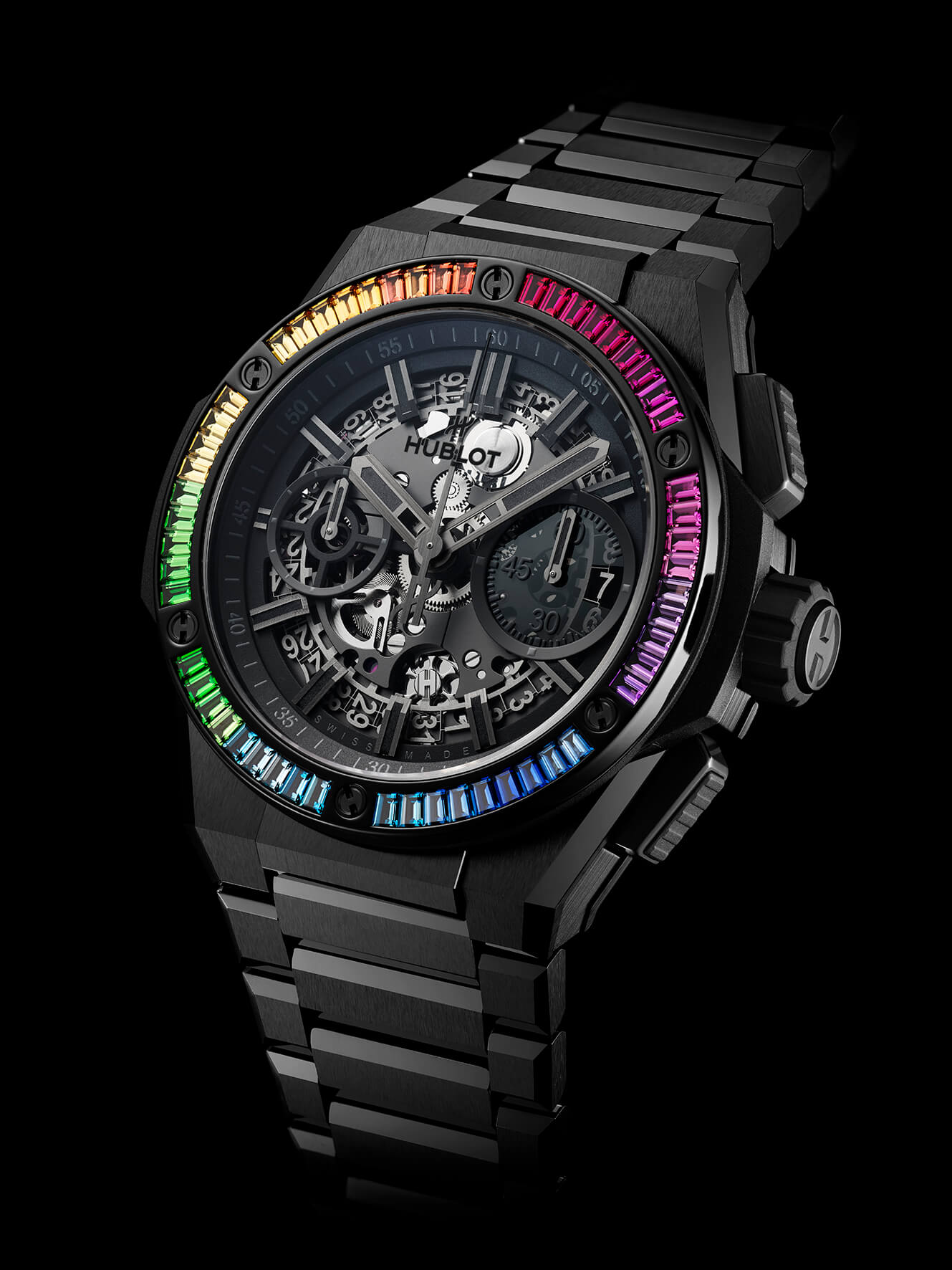 ウブロ】ビッグ・バン インテグレーテッド オールブラック レインボー