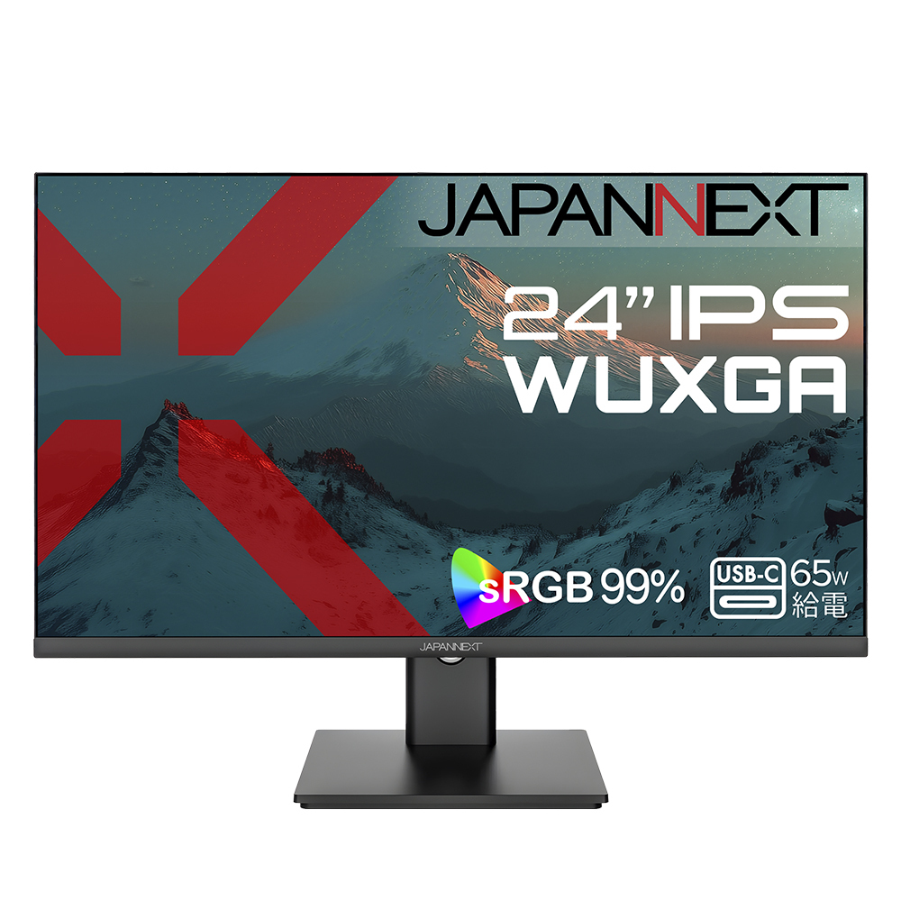 JAPANNEXTが24インチ IPSパネル搭載 USB-C(最大65W)給電対応のWUXGA