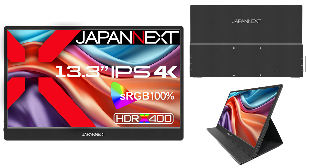 JAPANNEXTが13.3インチのIPSパネルを搭載した4Kモバイルディスプレイを