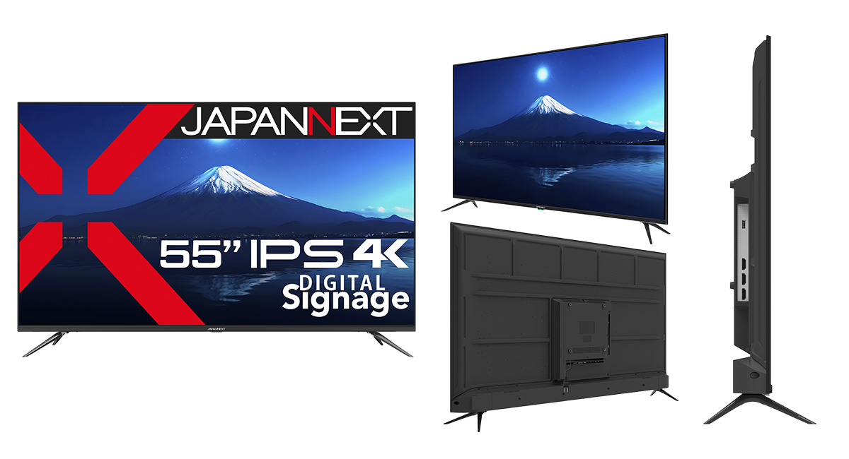 JAPANNEXTが55インチ IPSパネル搭載 USB再生対応の大型4K液晶モニター