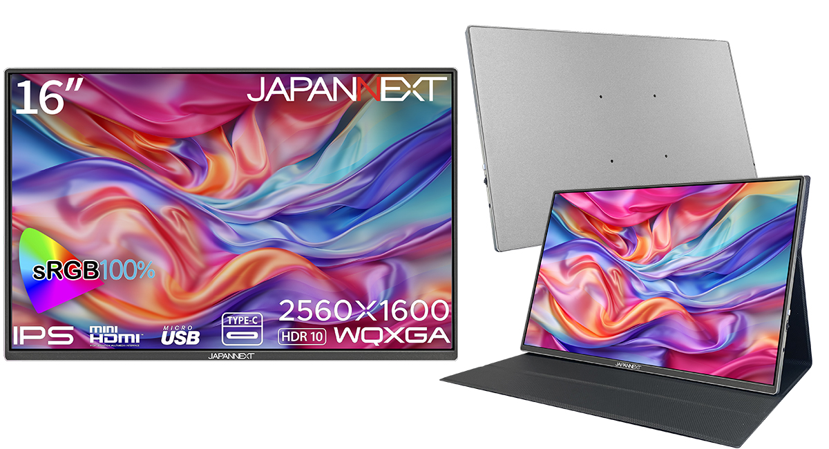 JAPANNEXTが16インチ WQXGA(2560x1600)解像度のモバイルディスプレイを