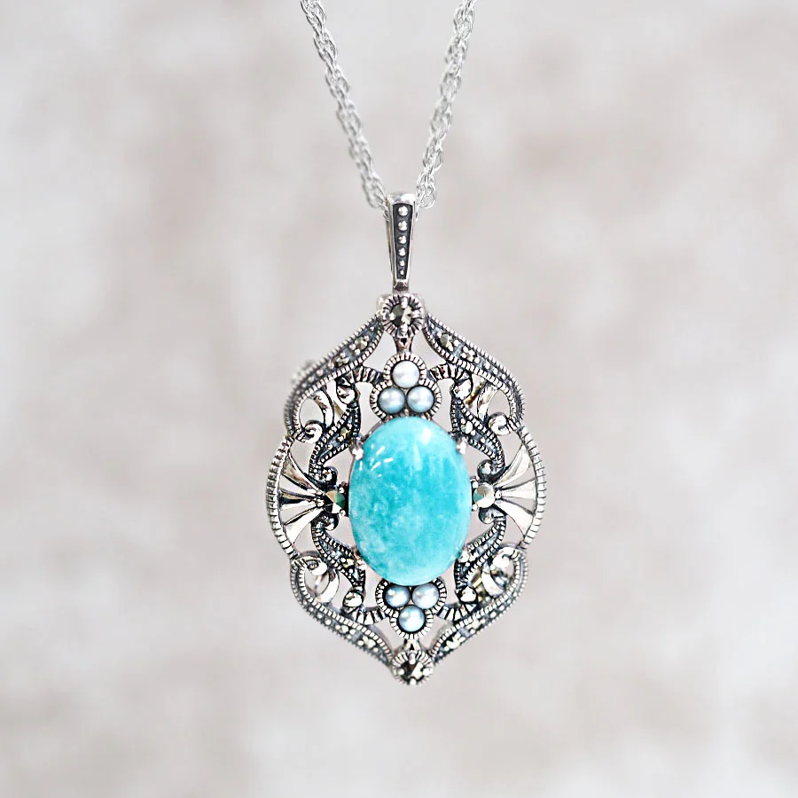 204C1030-AMZ】SV アマゾナイト ペンダントブローチ | 【碌山】公式 卸