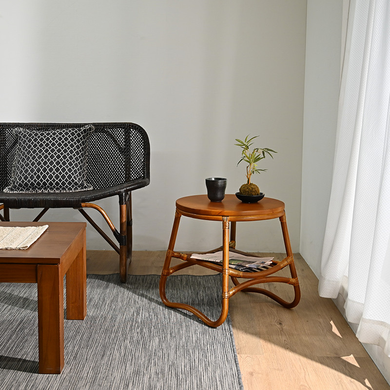 ラタン サイドテーブル 天然木 丸形 T250HRを激安で販売する京都の村田家具