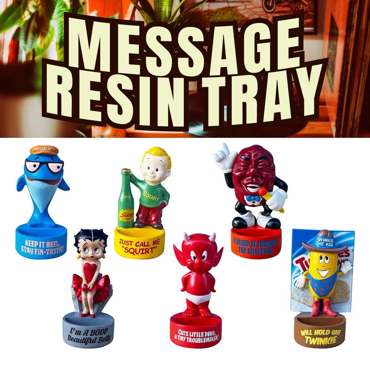 カワイイ！】【便利なトレー付き☆】MESSAGE RESIN TRAY STATUE
