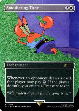 Foil】(7009)□ボーダーレス□《息詰まる徴税/Smothering Tithe》[SLD