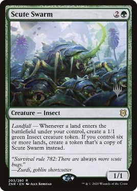 203)《硬鎧の大群/Scute Swarm》[ZNR] 緑R | 日本最大級 MTG通販サイト