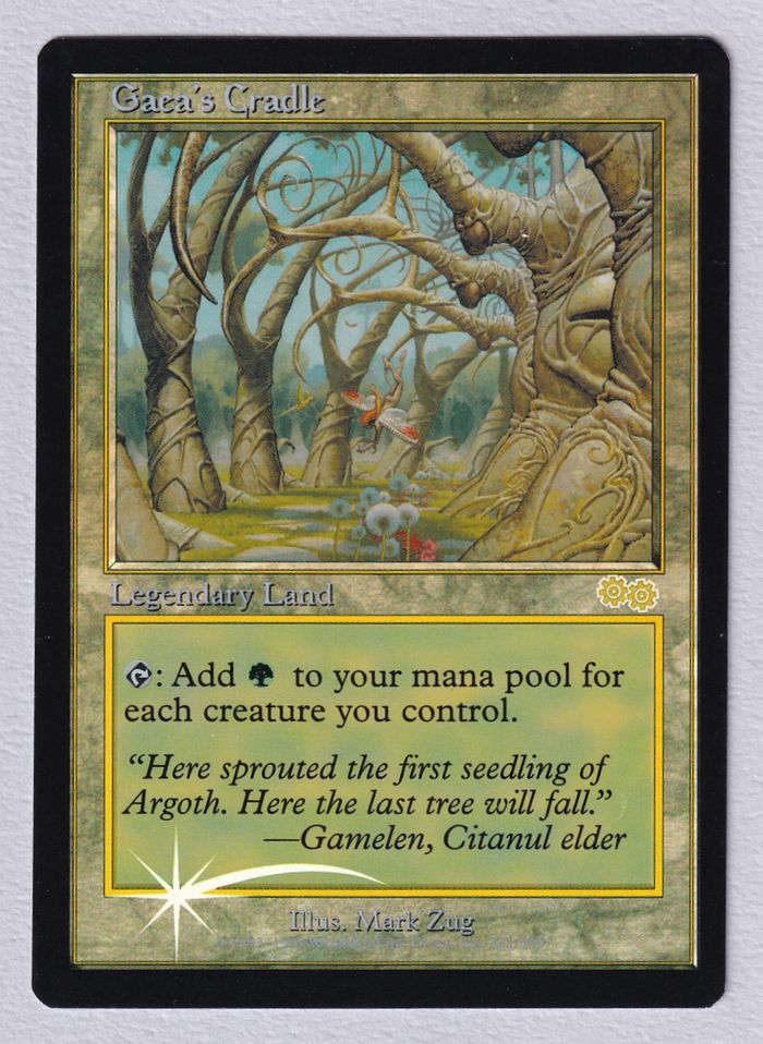 Foil】《ガイアの揺籃の地/Gaea's Cradle》(ジャッジ褒賞)[USG-P] 土地