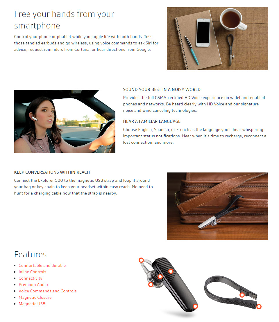 Buy Plantronics Explorer 500 Mobile Bluetooth Headset Black [PT