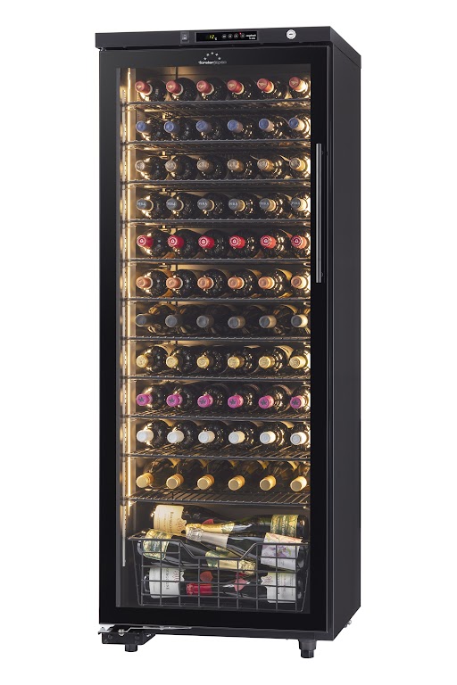 ST-209GL(BK) ロングフレッシュ セラー [ガラス扉/左開き/74本収納