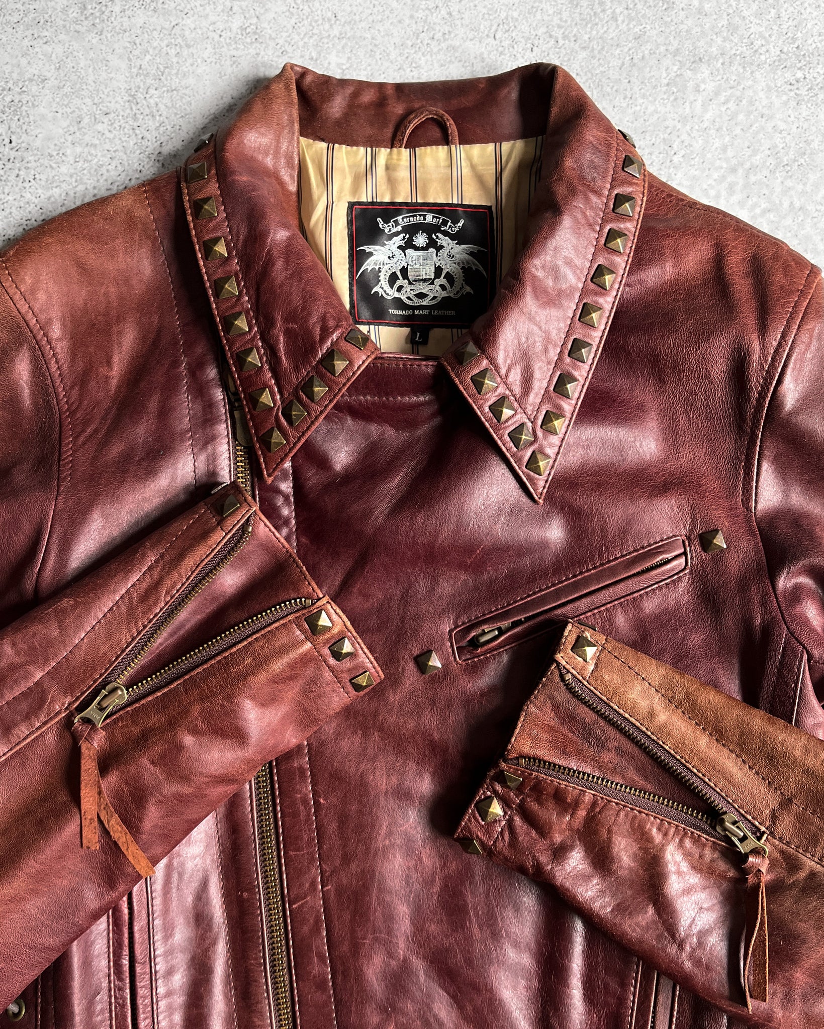 Tornado Mart 00s Studded Cow Hide Leather Jacket – firstfinal