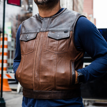 Lowside Gunner Men's Perforated Leather Vest